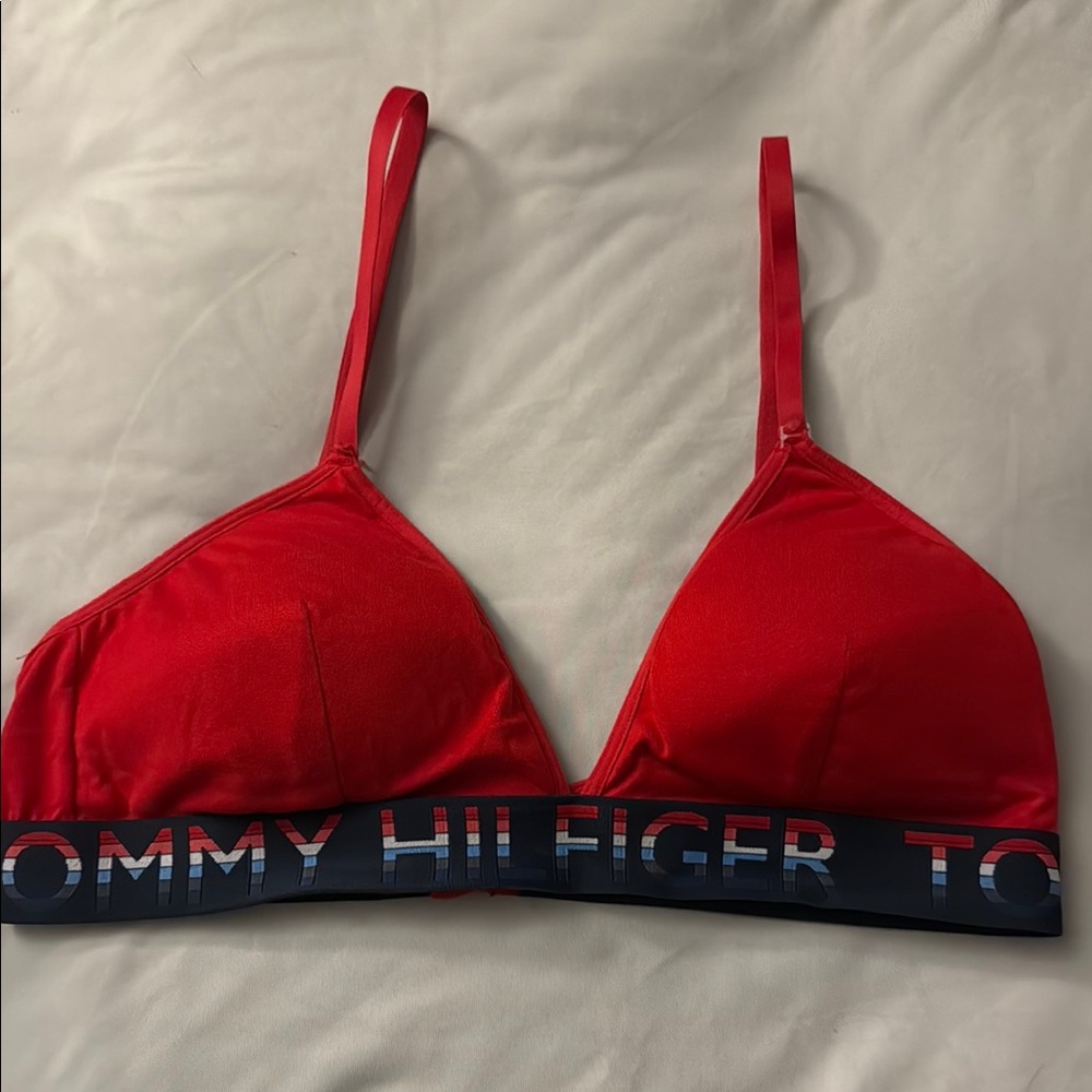 Tommy Hilfiger Red Bra with Navy Branding